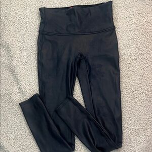 SPANX High-Waist Faux Leather Leggings - Midnight Blue Sz M NWOT